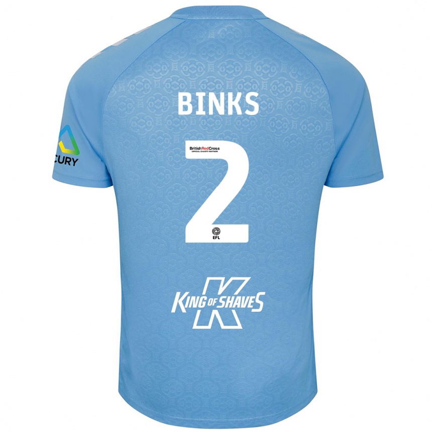 Kids Football Luis Binks #2 Blue White Home Jersey 2024/25 T-Shirt