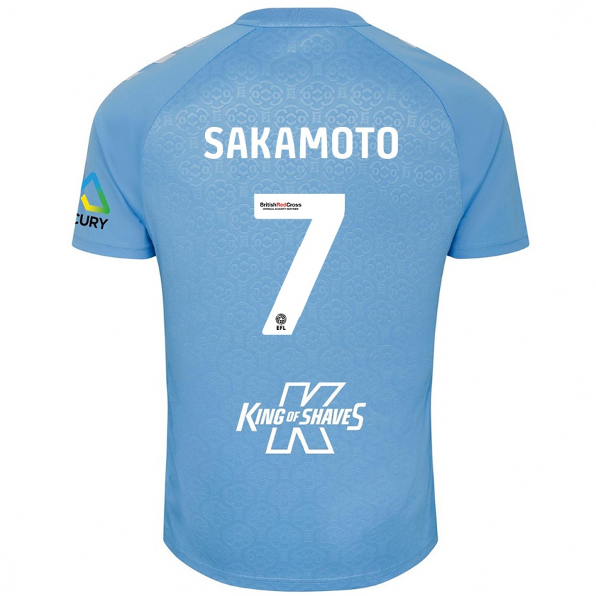 Kids Football Tatsuhiro Sakamoto #7 Blue White Home Jersey 2024/25 T-Shirt