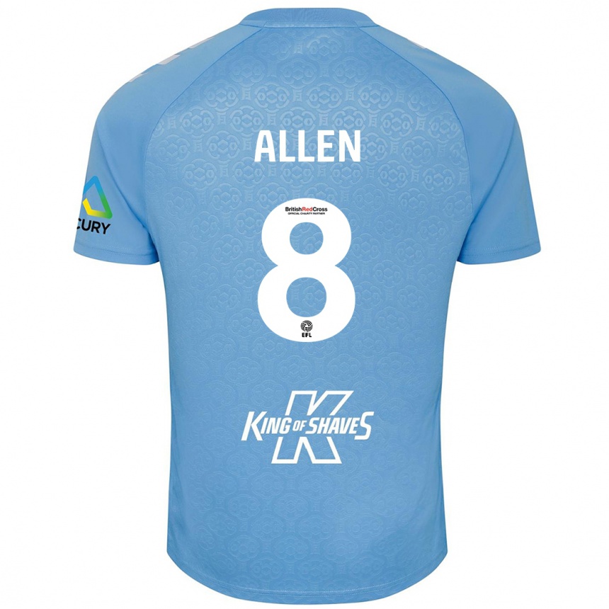 Kids Football Jamie Allen #8 Blue White Home Jersey 2024/25 T-Shirt