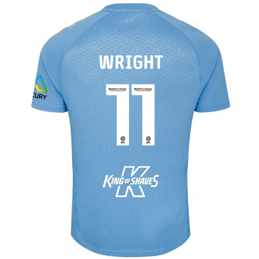 Kids Football Haji Wright #11 Blue White Home Jersey 2024/25 T-Shirt