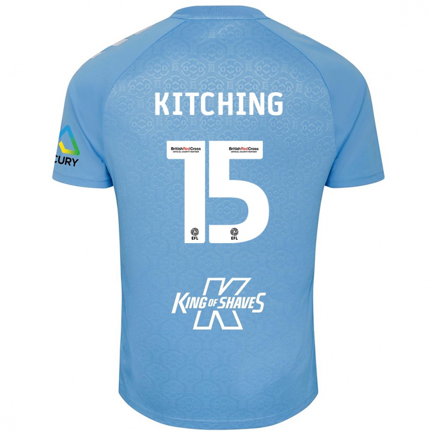 Kids Football Liam Kitching #15 Blue White Home Jersey 2024/25 T-Shirt