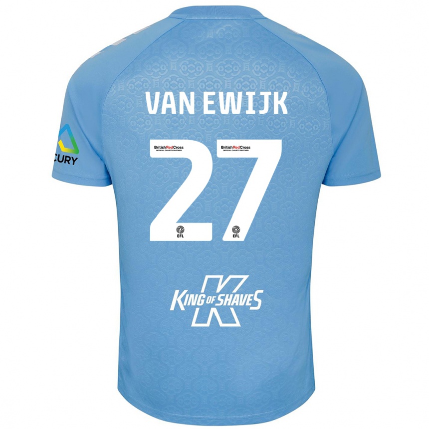 Kids Football Milan Van Ewijk #27 Blue White Home Jersey 2024/25 T-Shirt