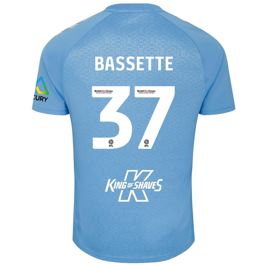 Kids Football Norman Bassette #37 Blue White Home Jersey 2024/25 T-Shirt