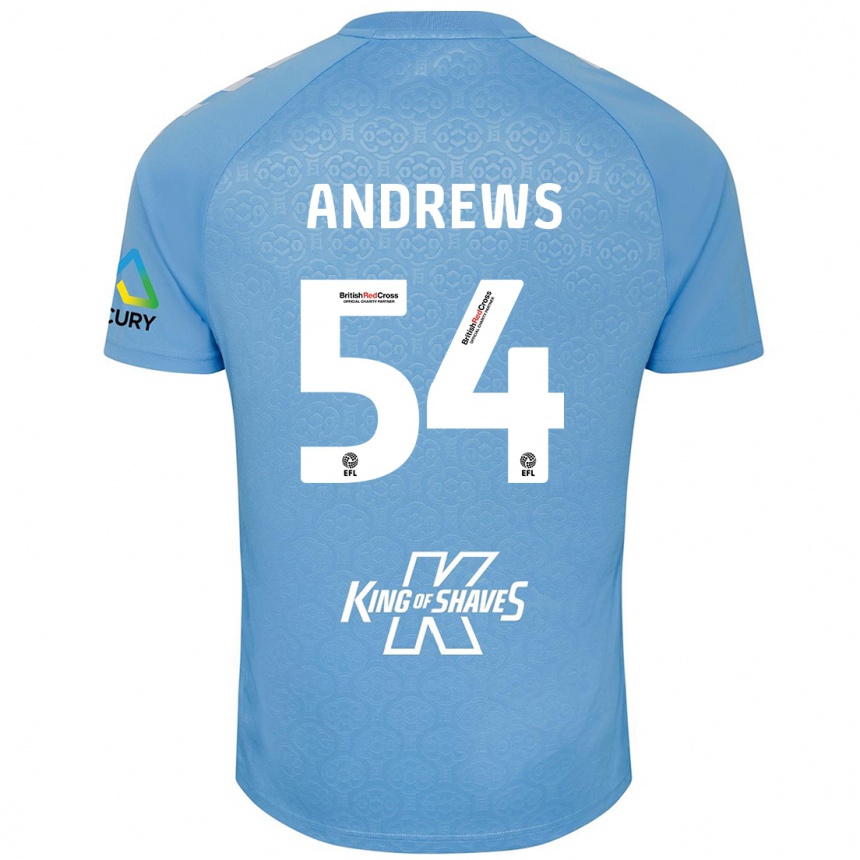 Kids Football Kai Andrews #54 Blue White Home Jersey 2024/25 T-Shirt