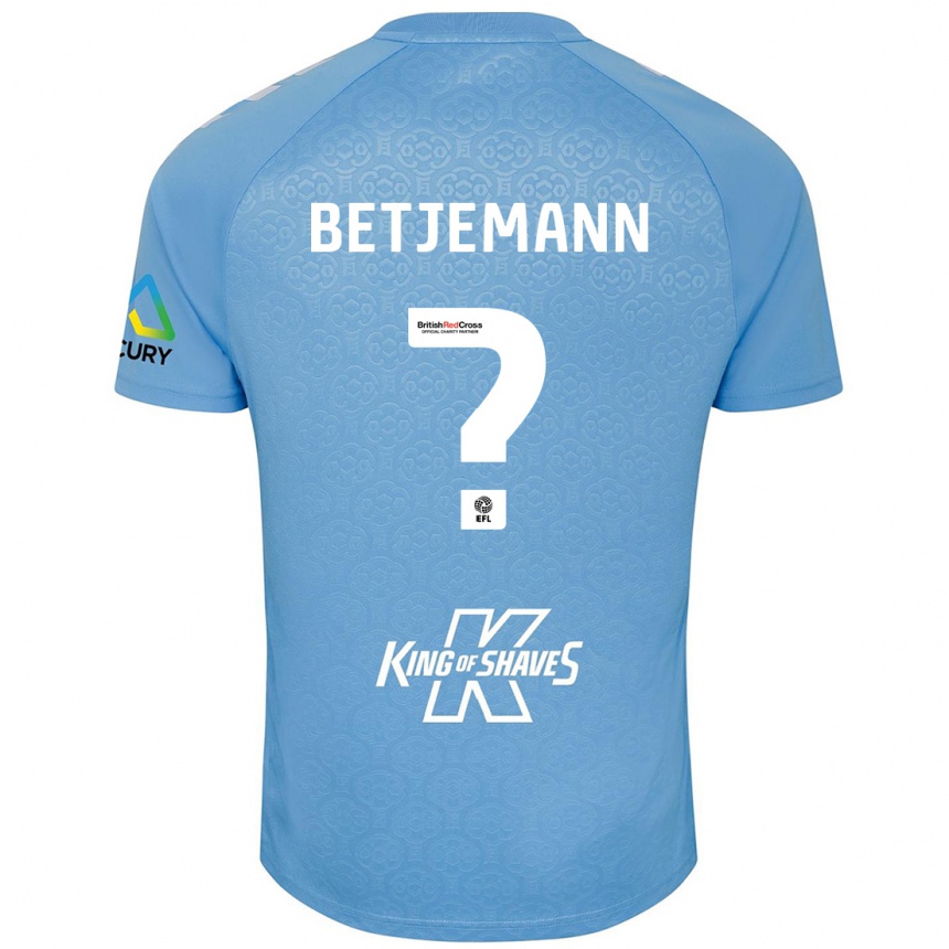 Kids Football Elliot Betjemann #0 Blue White Home Jersey 2024/25 T-Shirt