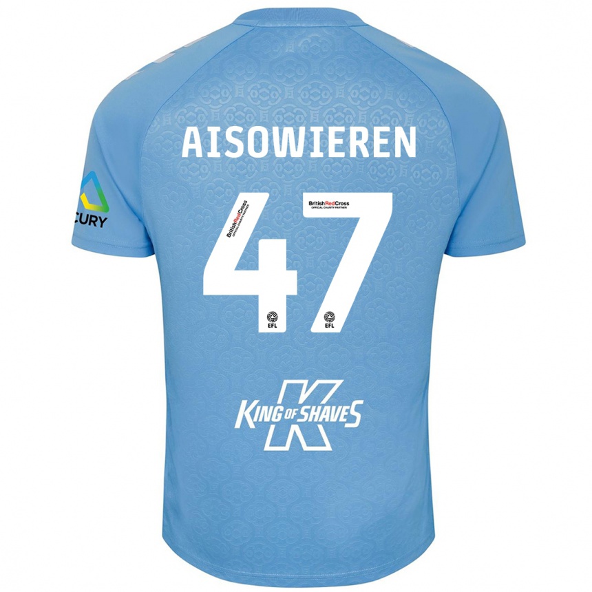 Kids Football Evan Eghosa Aisowieren #47 Blue White Home Jersey 2024/25 T-Shirt