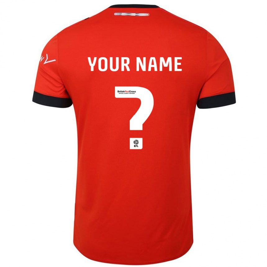 Kids Football Your Name #0 Orange Black Home Jersey 2024/25 T-Shirt