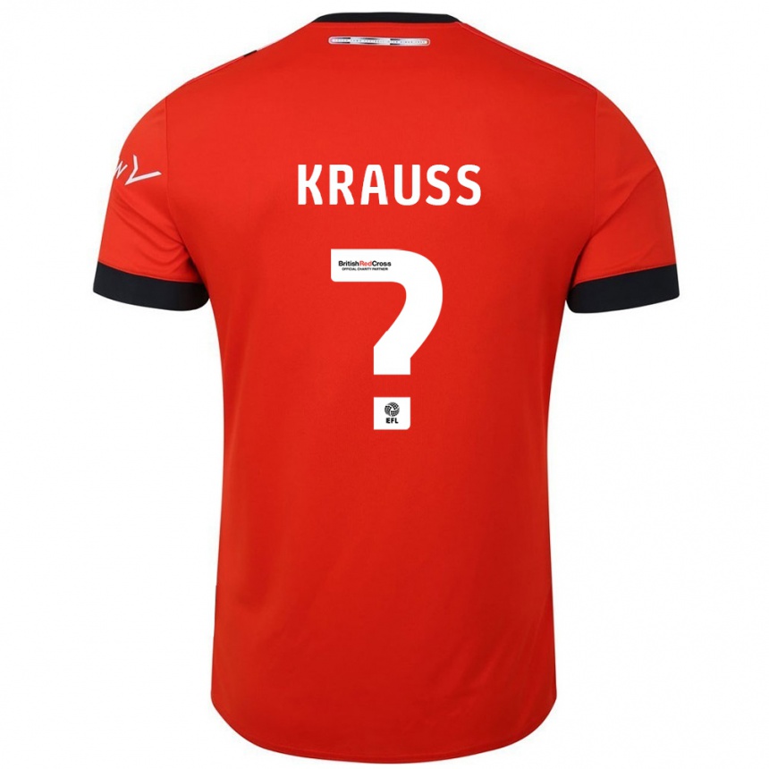 Kids Football Tom Krauß #0 Orange Black Home Jersey 2024/25 T-Shirt