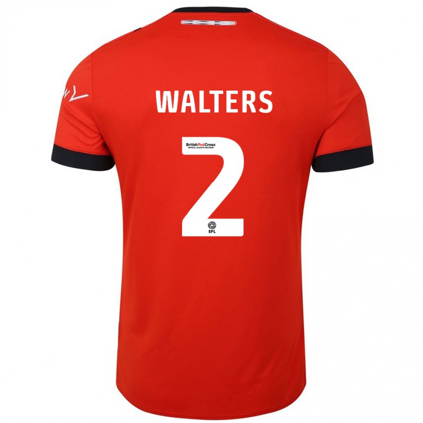 Kids Football Reuell Walters #2 Orange Black Home Jersey 2024/25 T-Shirt