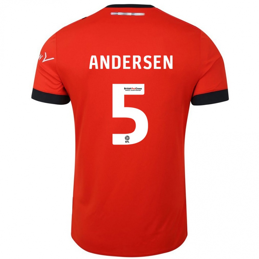 Kids Football Mads Andersen #5 Orange Black Home Jersey 2024/25 T-Shirt