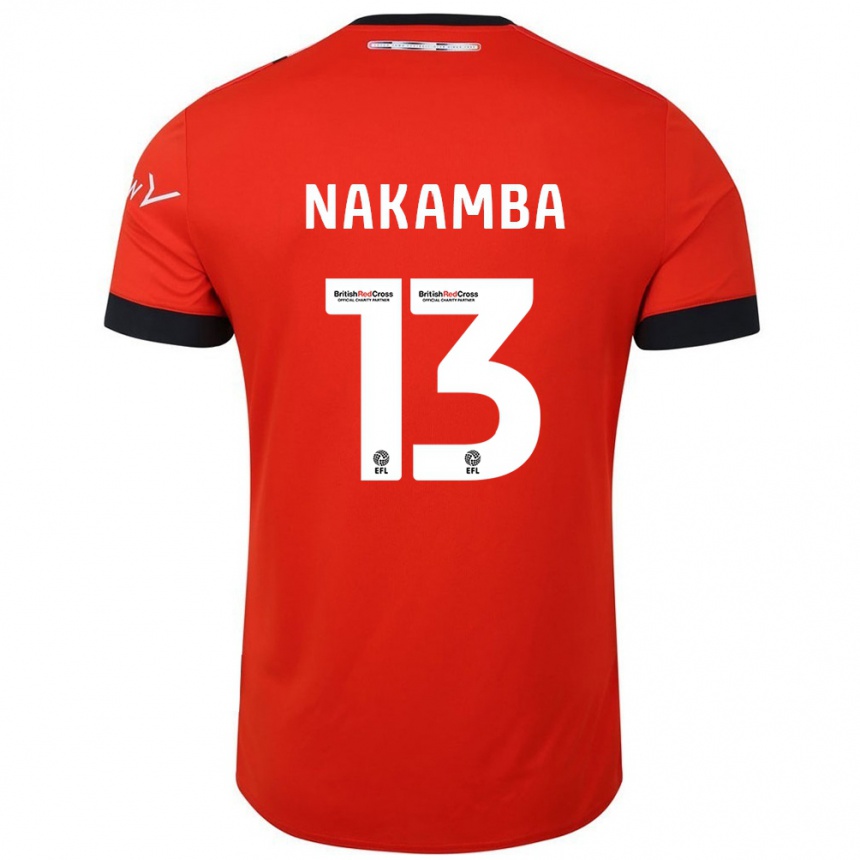 Kids Football Marvelous Nakamba #13 Orange Black Home Jersey 2024/25 T-Shirt