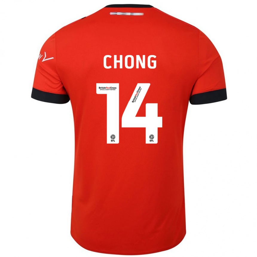 Kids Football Tahith Chong #14 Orange Black Home Jersey 2024/25 T-Shirt