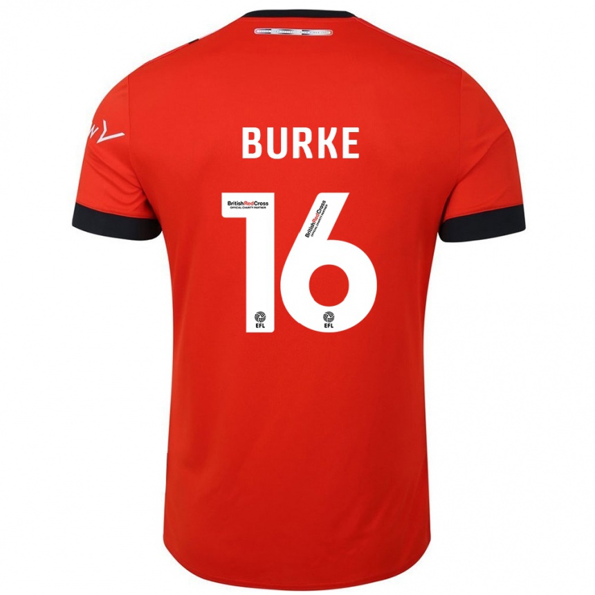 Kids Football Reece Burke #16 Orange Black Home Jersey 2024/25 T-Shirt