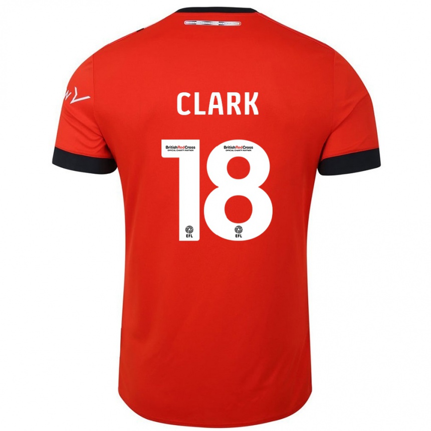 Kids Football Jordan Clark #18 Orange Black Home Jersey 2024/25 T-Shirt