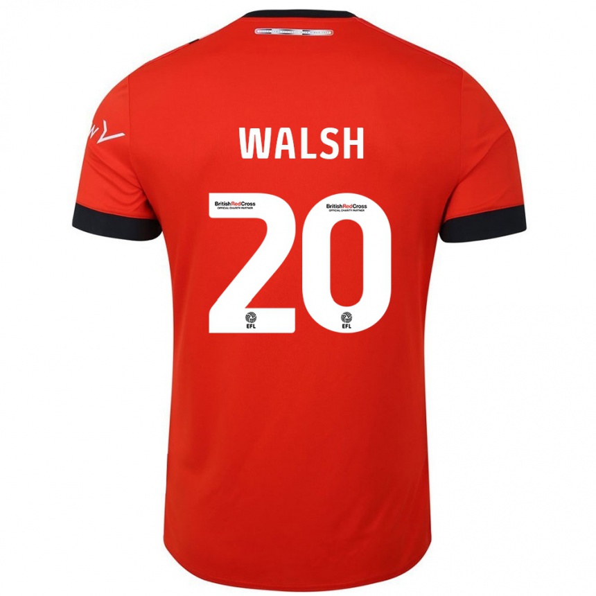 Kids Football Liam Walsh #20 Orange Black Home Jersey 2024/25 T-Shirt