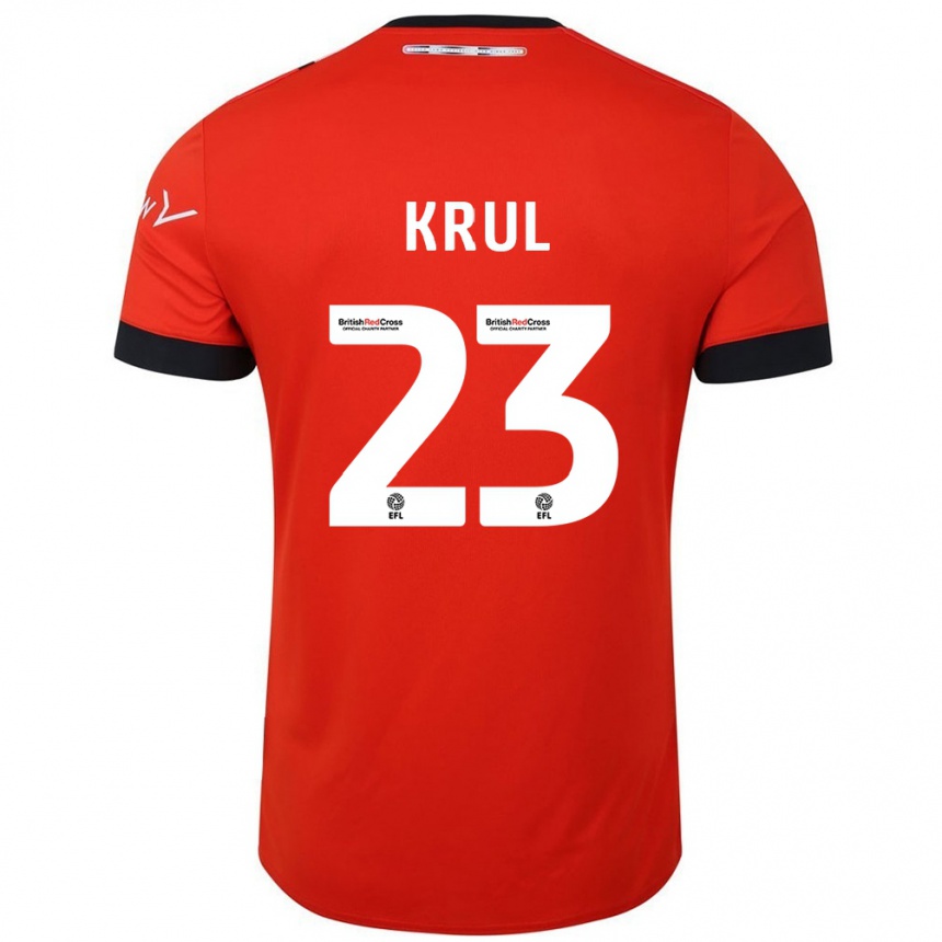 Kids Football Tim Krul #23 Orange Black Home Jersey 2024/25 T-Shirt