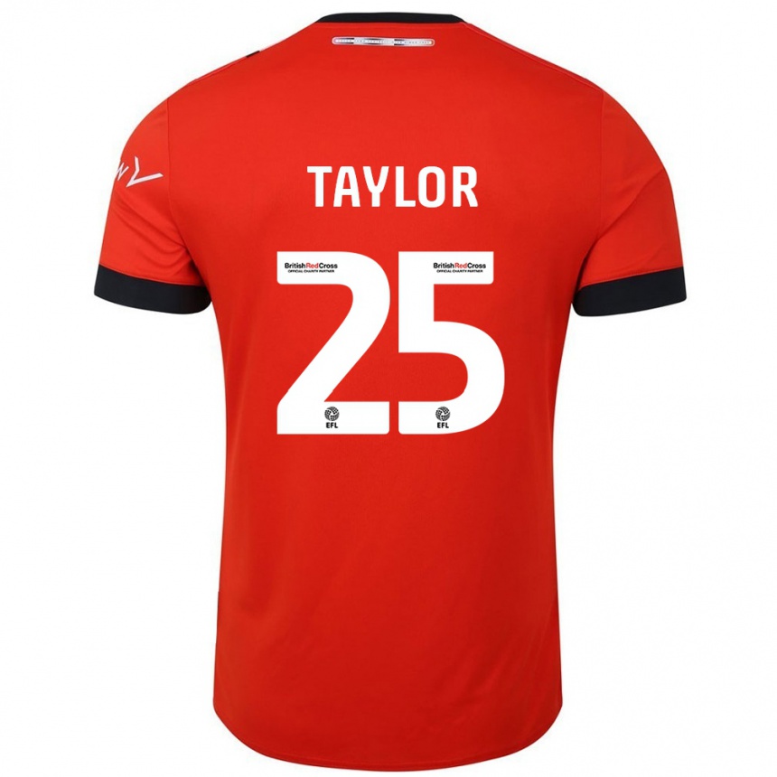 Kids Football Joe Taylor #25 Orange Black Home Jersey 2024/25 T-Shirt