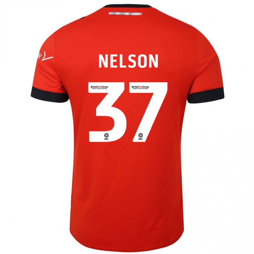 Kids Football Zack Nelson #37 Orange Black Home Jersey 2024/25 T-Shirt