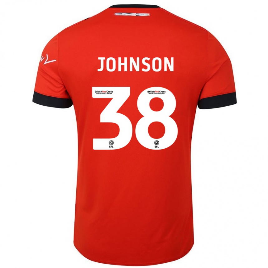 Kids Football Joe Johnson #38 Orange Black Home Jersey 2024/25 T-Shirt