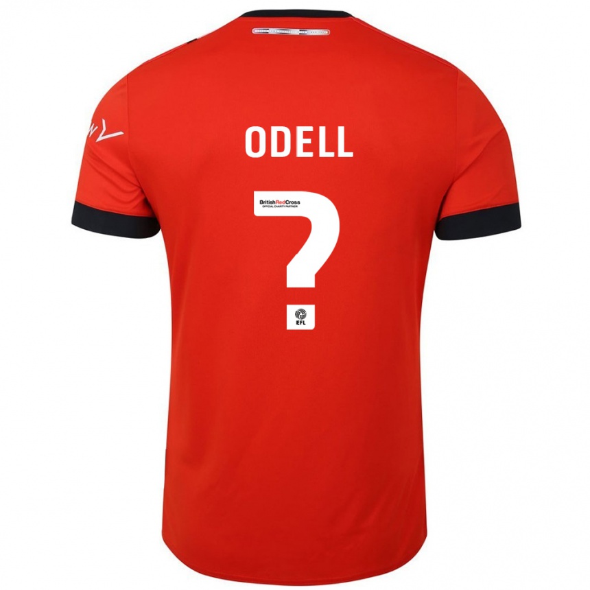 Kids Football Josh Odell #0 Orange Black Home Jersey 2024/25 T-Shirt