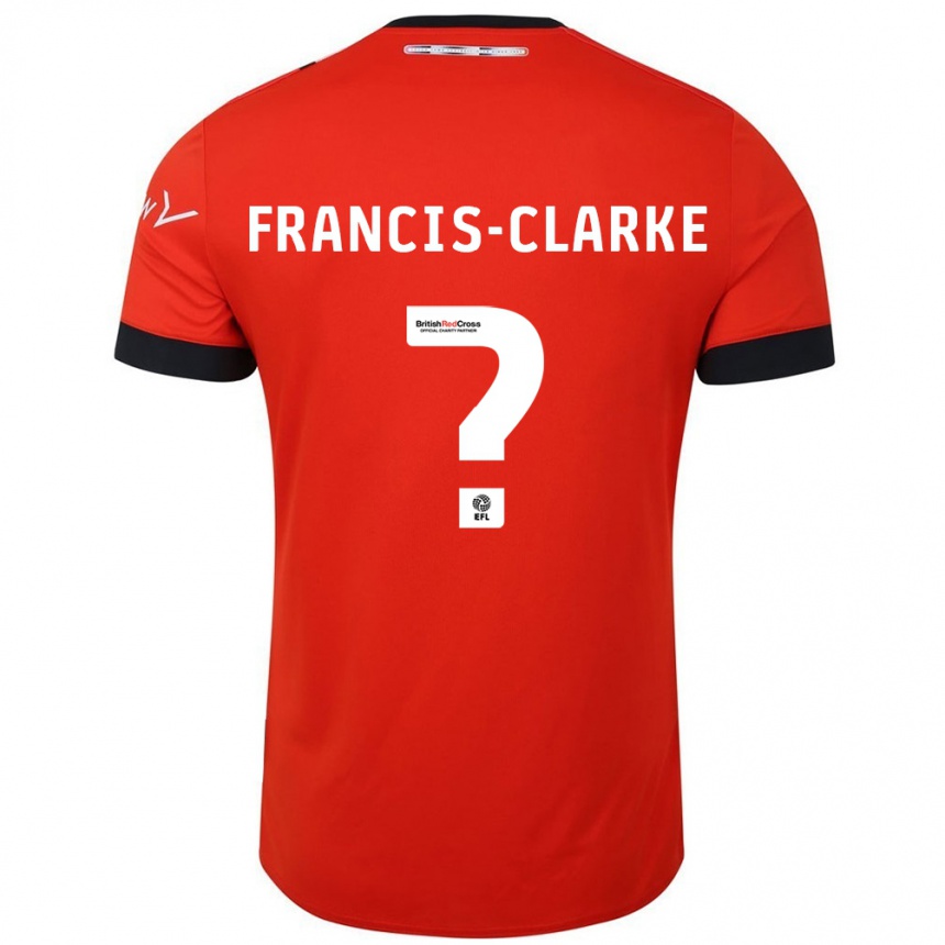 Kids Football Aidan Francis-Clarke #0 Orange Black Home Jersey 2024/25 T-Shirt