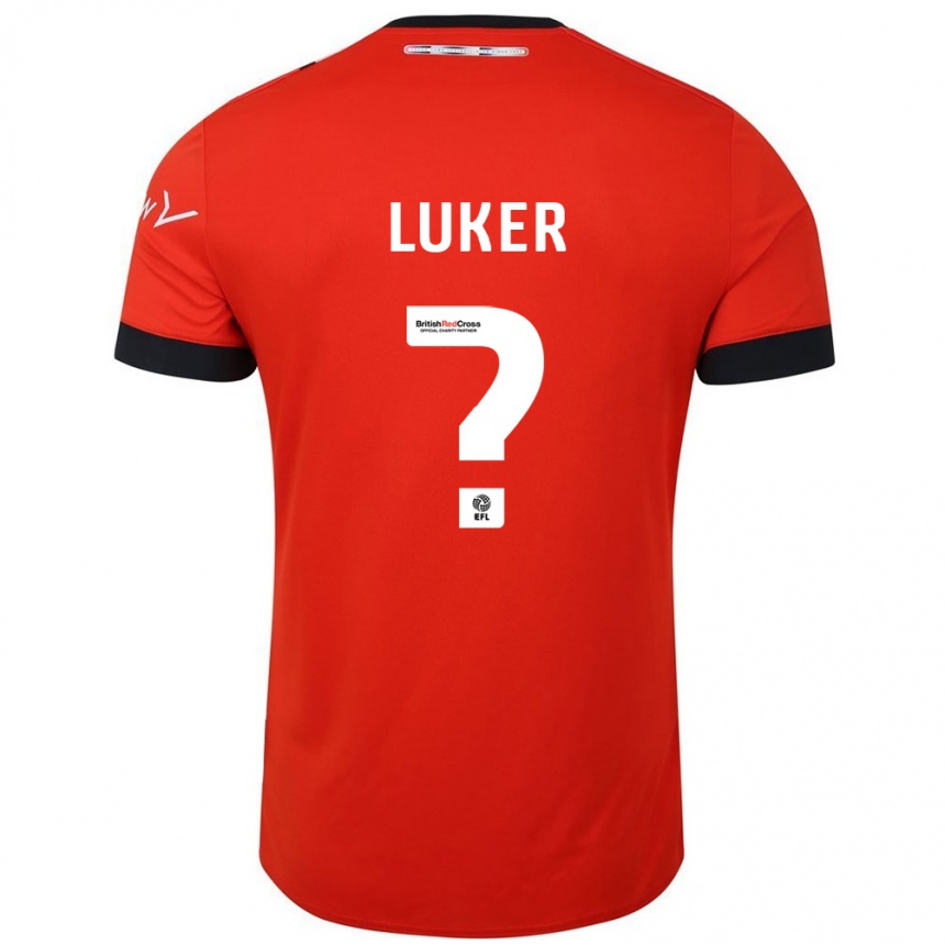 Kids Football Jayden Luker #0 Orange Black Home Jersey 2024/25 T-Shirt