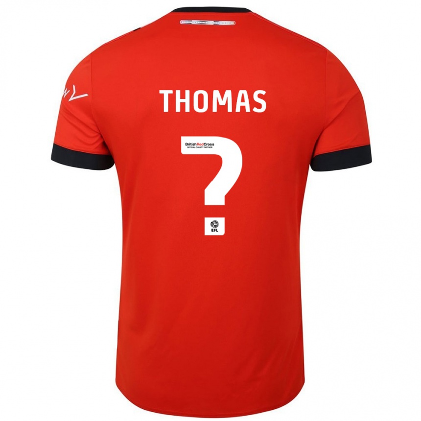 Kids Football Lucas Thomas #0 Orange Black Home Jersey 2024/25 T-Shirt