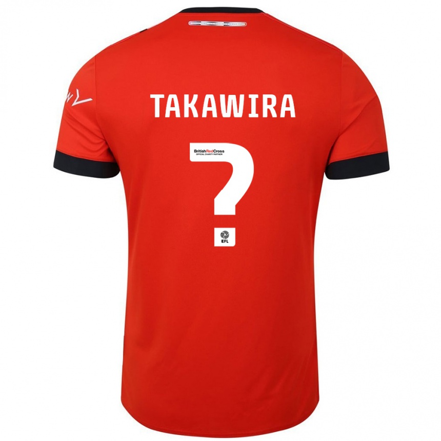 Kids Football Matthew Takawira #0 Orange Black Home Jersey 2024/25 T-Shirt