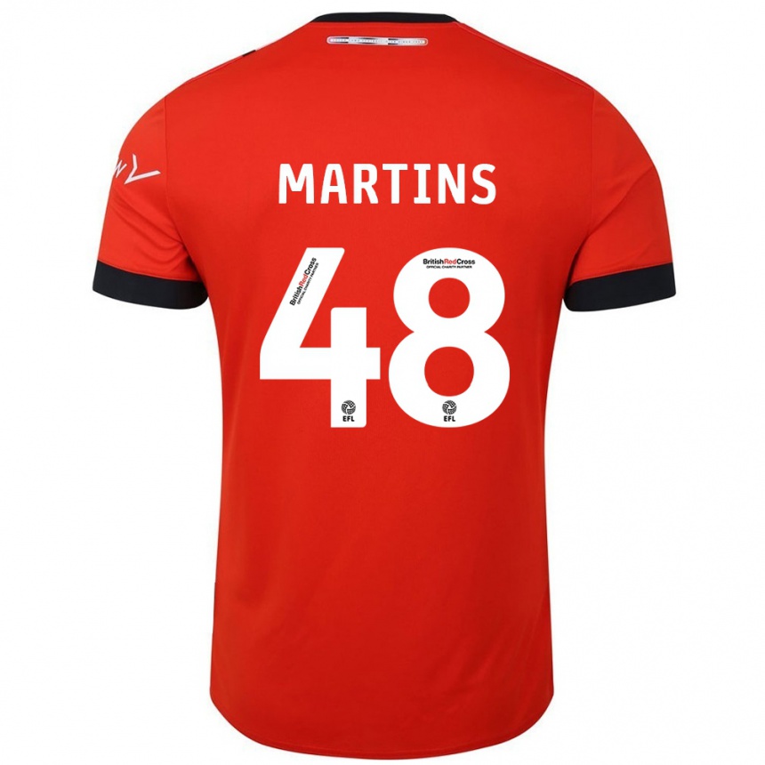 Kids Football Dominic Dos Santos Martins #48 Orange Black Home Jersey 2024/25 T-Shirt