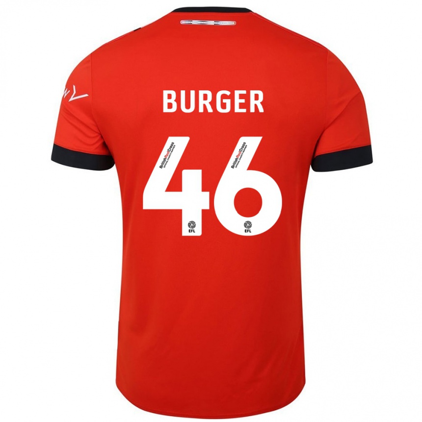 Kids Football Jake Burger #46 Orange Black Home Jersey 2024/25 T-Shirt