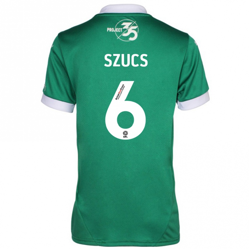 Kids Football Kornél Szűcs #6 Green White Home Jersey 2024/25 T-Shirt