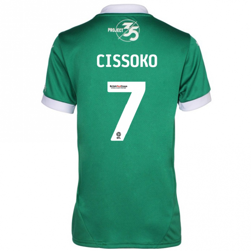 Kids Football Ibrahim Cissoko #7 Green White Home Jersey 2024/25 T-Shirt