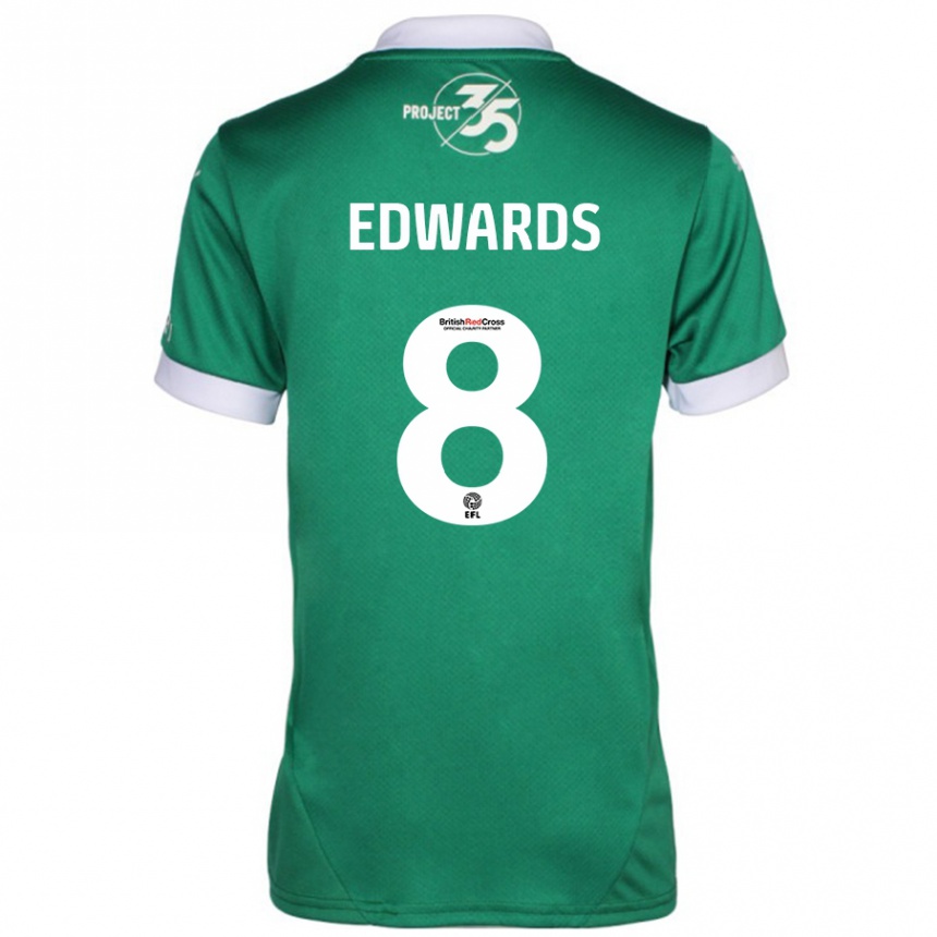 Kids Football Joe Edwards #8 Green White Home Jersey 2024/25 T-Shirt