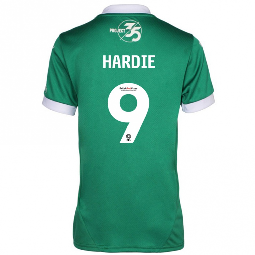 Kids Football Ryan Hardie #9 Green White Home Jersey 2024/25 T-Shirt