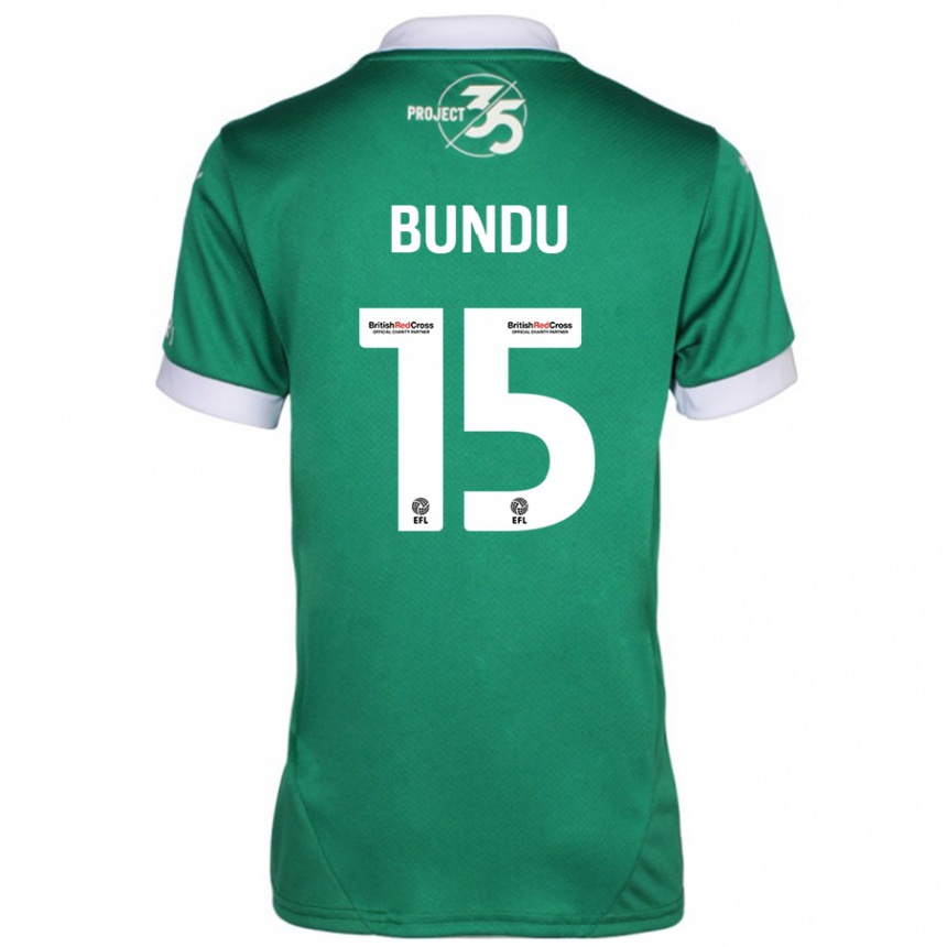 Kids Football Mustapha Bundu #15 Green White Home Jersey 2024/25 T-Shirt