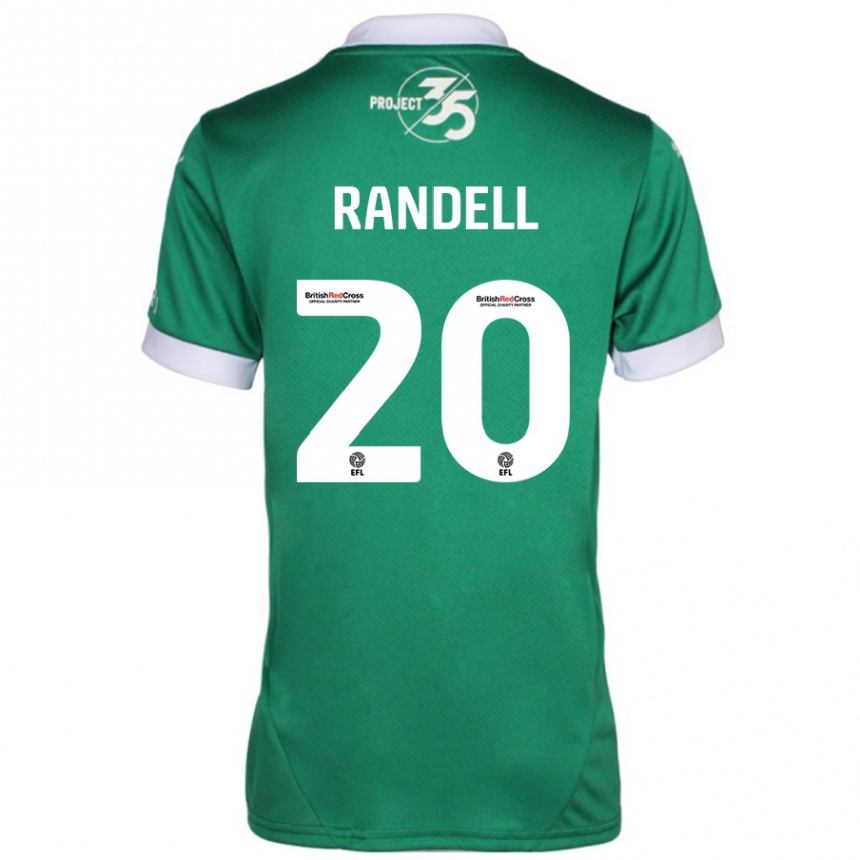 Kids Football Adam Randell #20 Green White Home Jersey 2024/25 T-Shirt