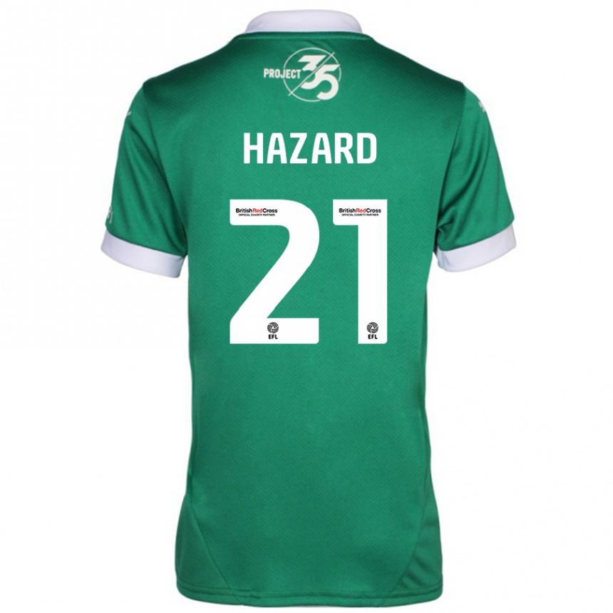 Kids Football Conor Hazard #21 Green White Home Jersey 2024/25 T-Shirt