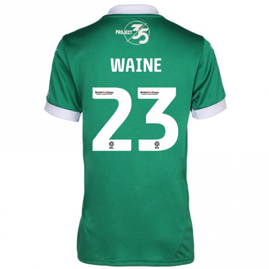 Kids Football Ben Waine #23 Green White Home Jersey 2024/25 T-Shirt