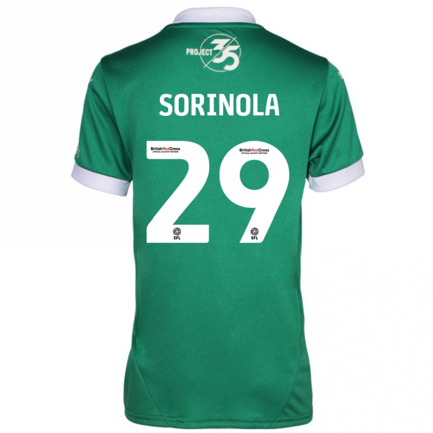 Kids Football Matthew Sorinola #29 Green White Home Jersey 2024/25 T-Shirt