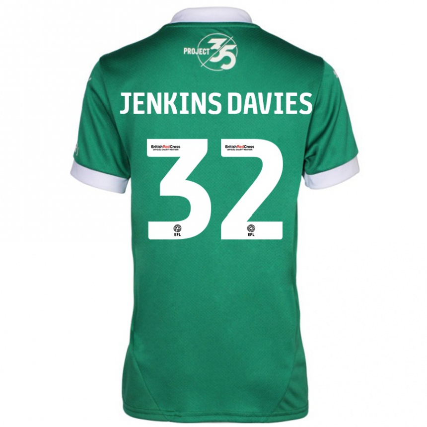 Kids Football Will Jenkins-Davies #32 Green White Home Jersey 2024/25 T-Shirt