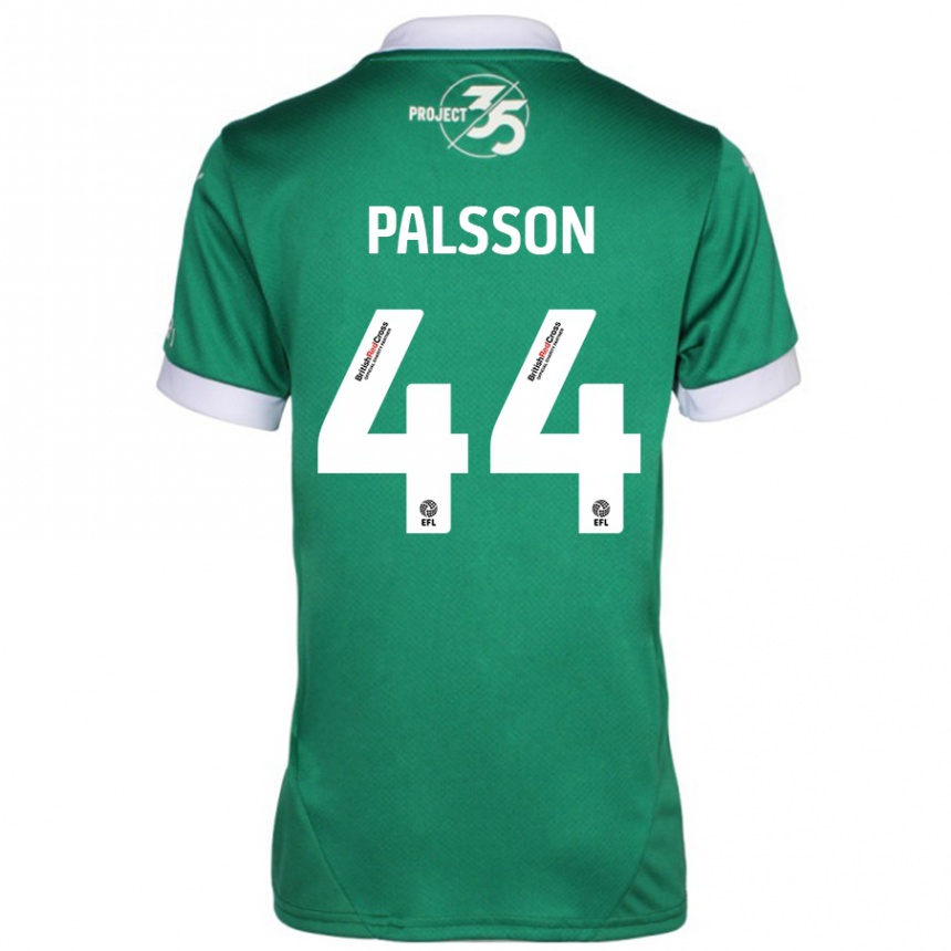 Kids Football Victor Pálsson #44 Green White Home Jersey 2024/25 T-Shirt