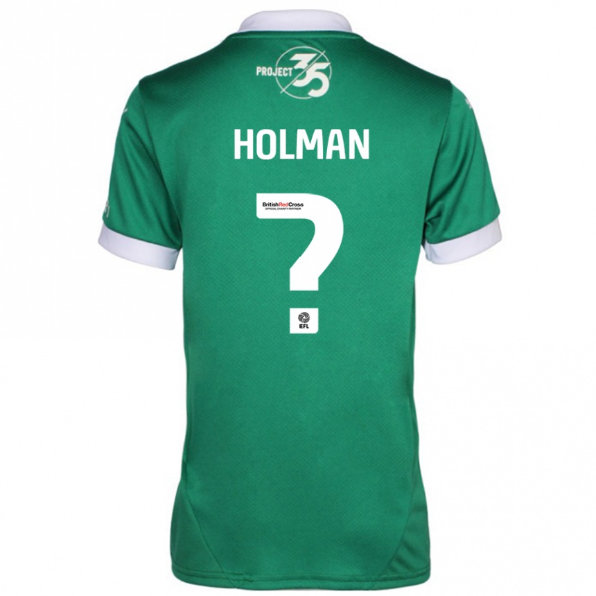 Kids Football Daniel Holman #0 Green White Home Jersey 2024/25 T-Shirt