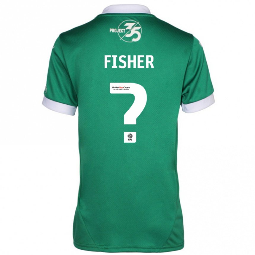 Kids Football Cole Fisher #0 Green White Home Jersey 2024/25 T-Shirt