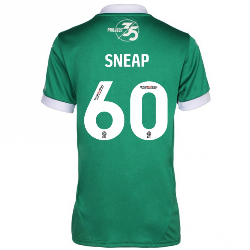 Kids Football Harley Sneap #60 Green White Home Jersey 2024/25 T-Shirt