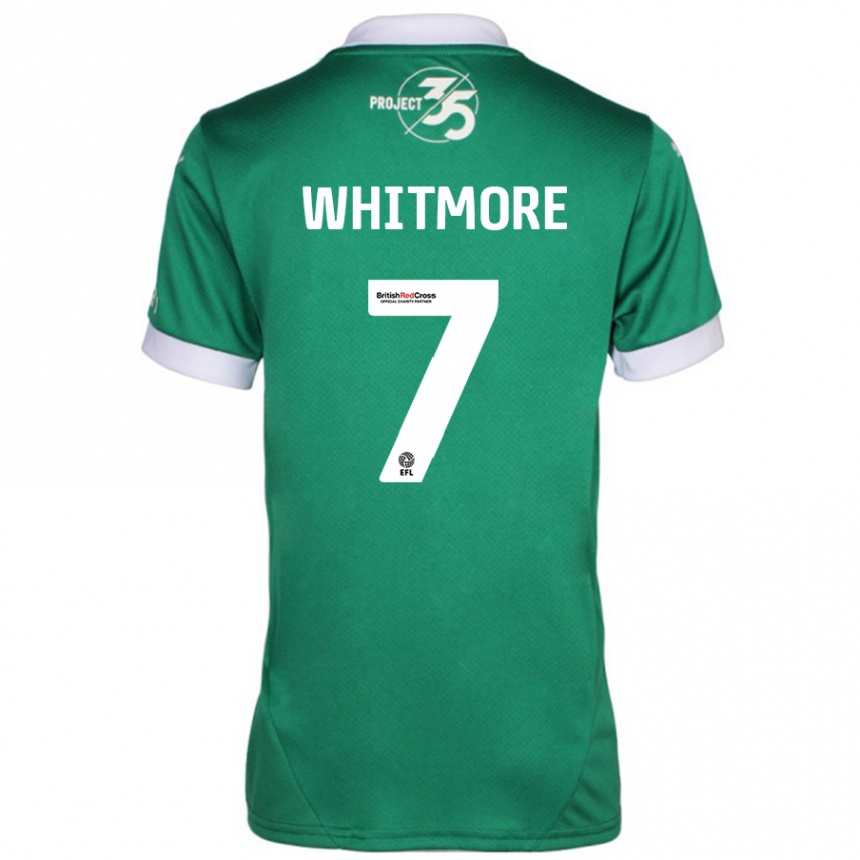 Kids Football Charlotte Whitmore #7 Green White Home Jersey 2024/25 T-Shirt