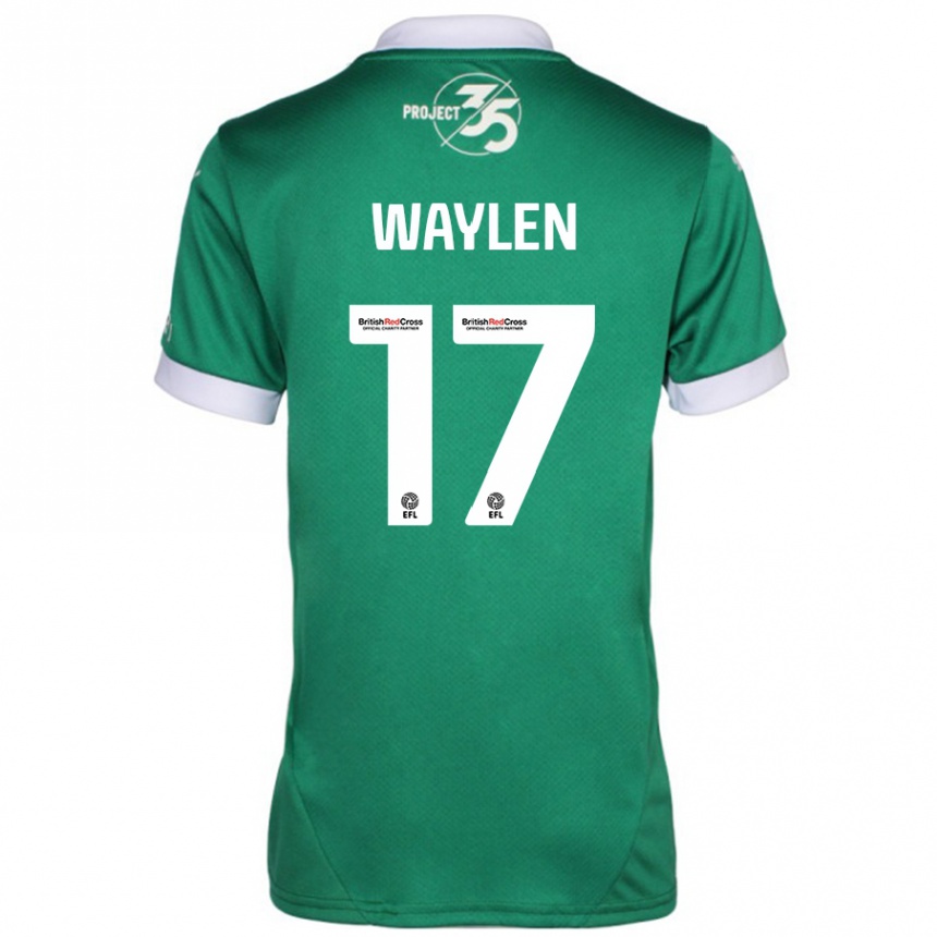 Kids Football Libby Waylen #17 Green White Home Jersey 2024/25 T-Shirt