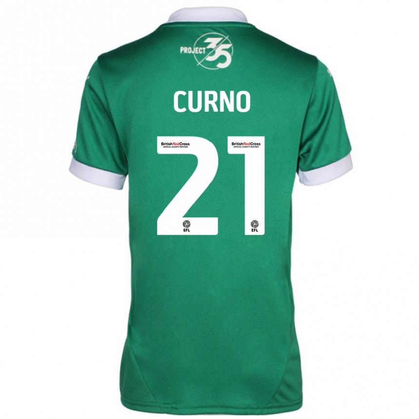 Kids Football Maddi Curno #21 Green White Home Jersey 2024/25 T-Shirt