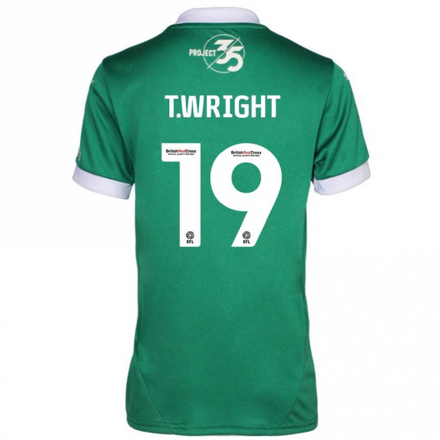 Kids Football Tyreik Wright #19 Green White Home Jersey 2024/25 T-Shirt