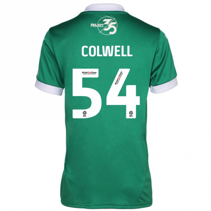 Kids Football Lewis Colwell #54 Green White Home Jersey 2024/25 T-Shirt