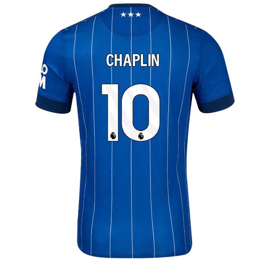 Kids Football Conor Chaplin #10 Navy Blue Home Jersey 2024/25 T-Shirt